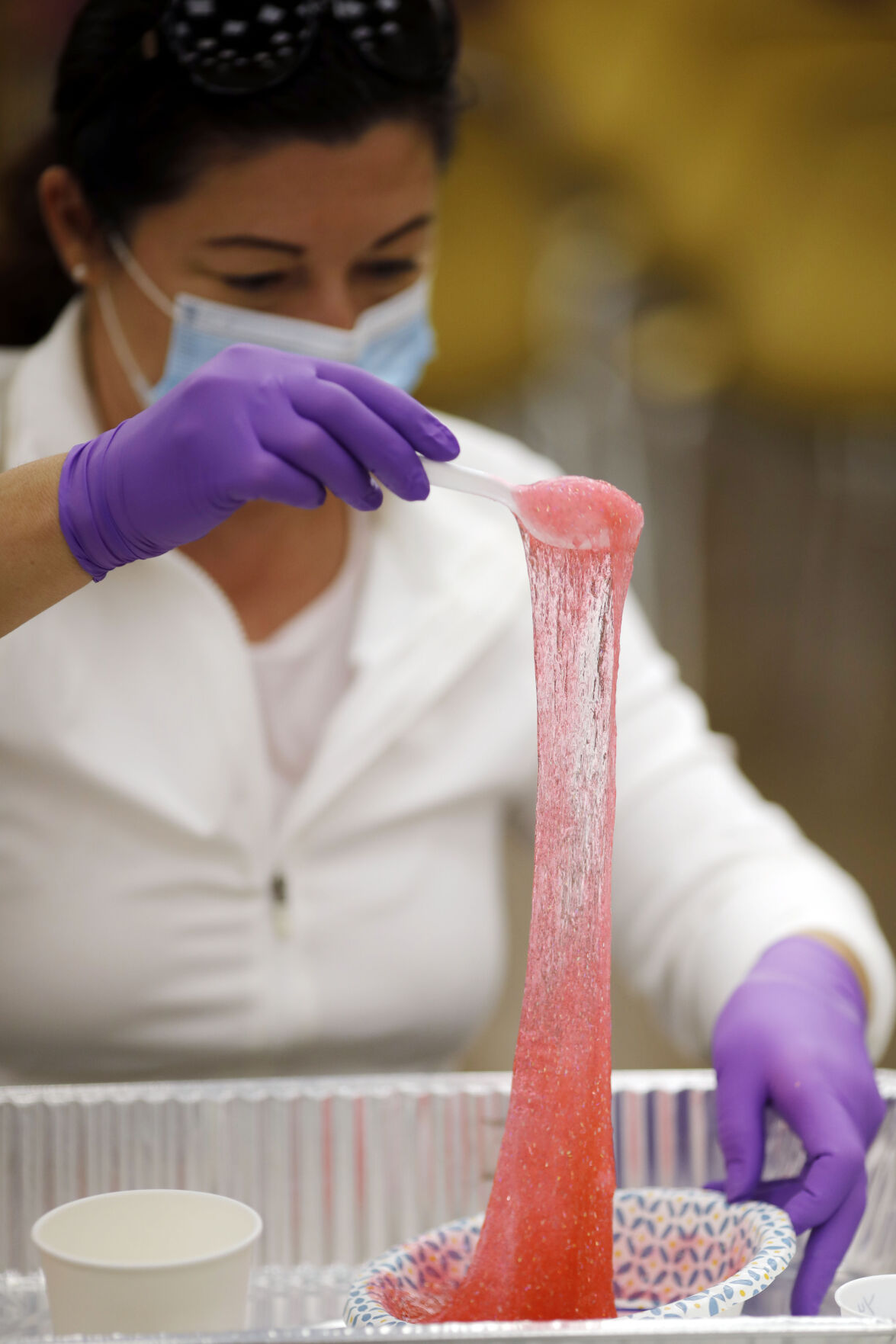 Melisa Krzysztof mixing pink slime